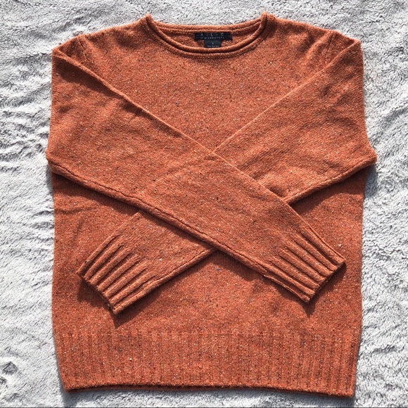 A.L.C Silk Noil Sweater Crew Neck pullover sweater orange - Picture 2 of 5